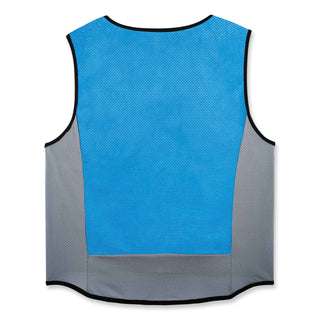 Chill-Its 6667 Wet Evaporative PVA Cooling Vest with Zipper, PVA, Large, Blue, Ships in 1-3 Business Days