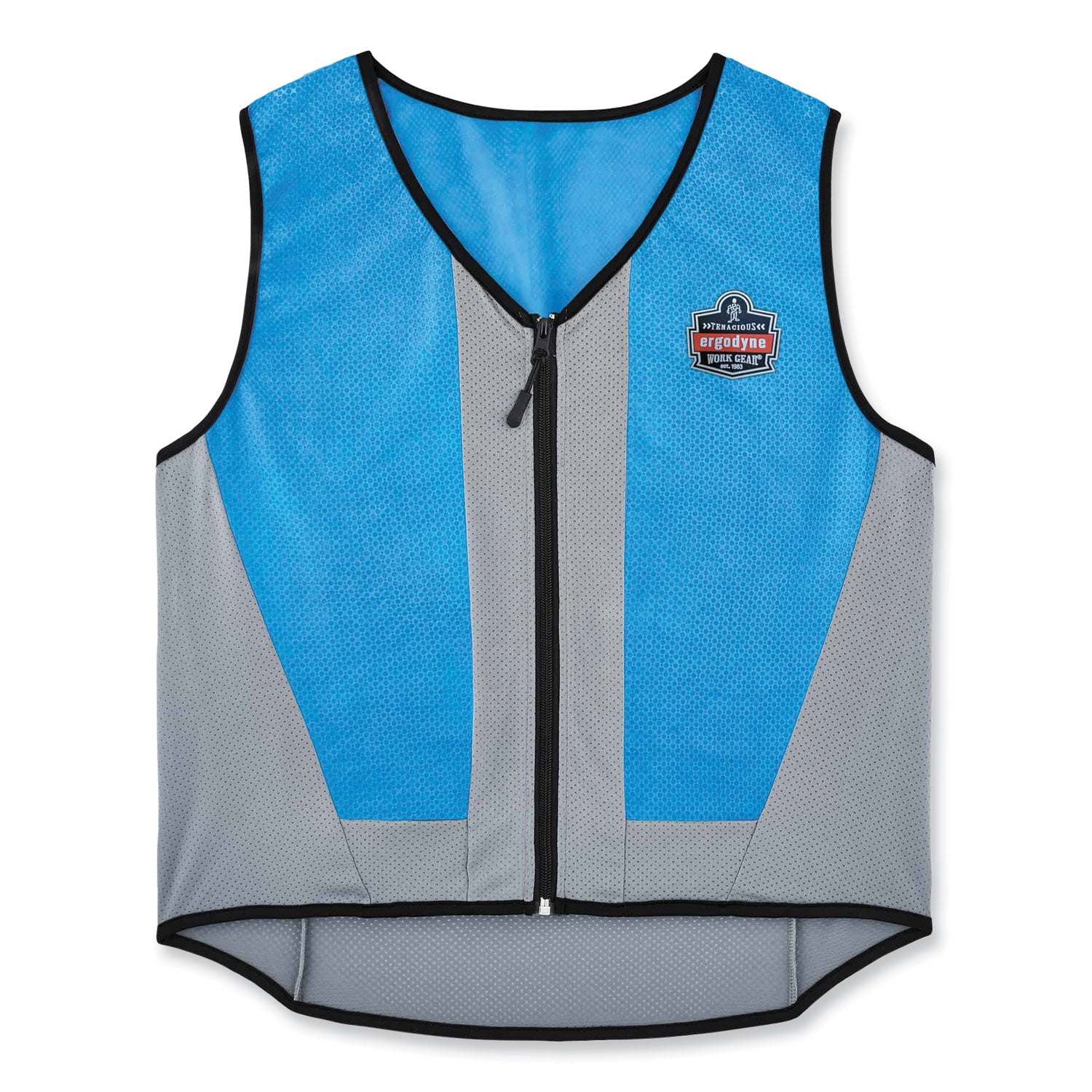 Chill-Its 6667 Wet Evaporative PVA Cooling Vest with Zipper, PVA, X-Large, Blue, Ships in 1-3 Business Days