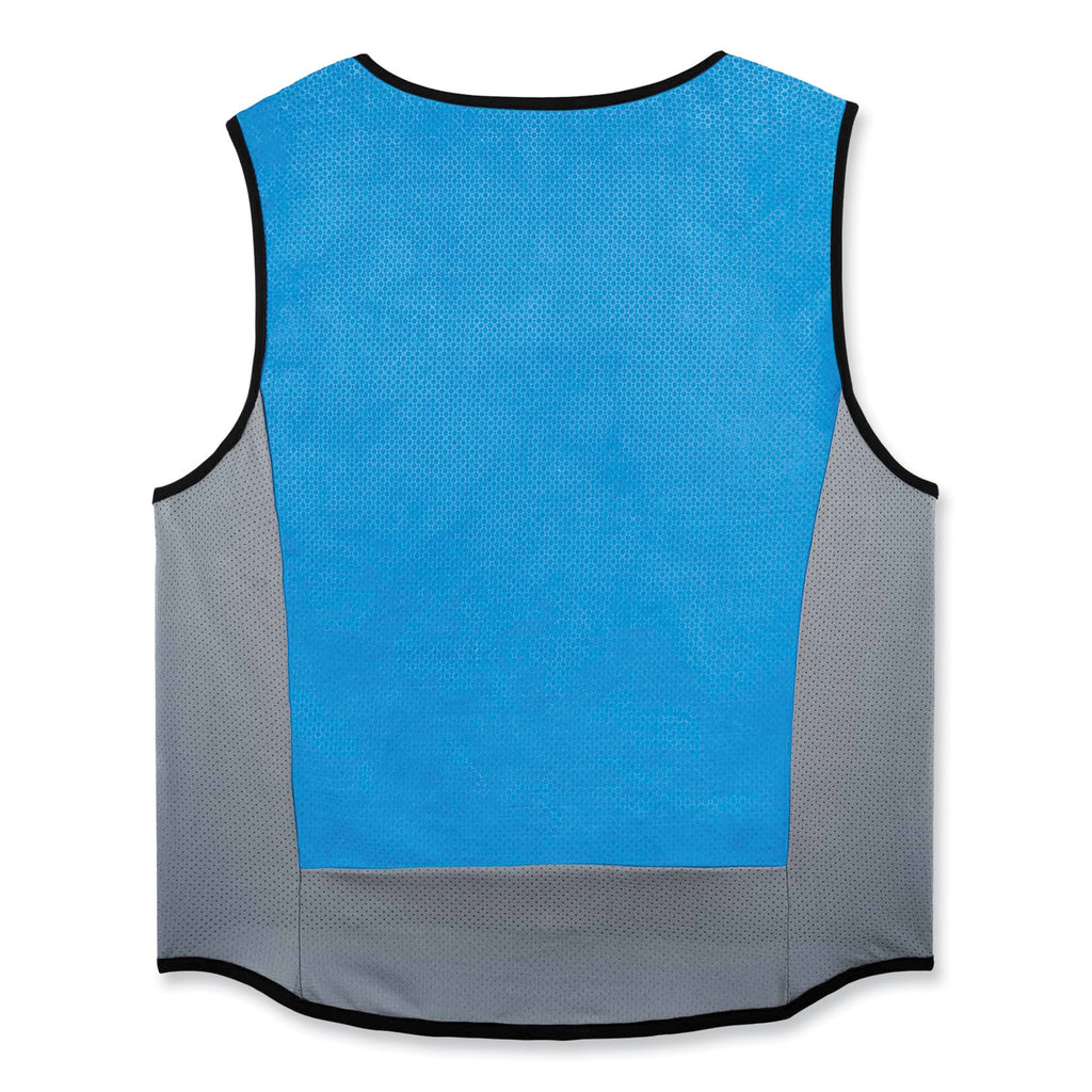 Chill-Its 6667 Wet Evaporative PVA Cooling Vest with Zipper, PVA, X-Large, Blue, Ships in 1-3 Business Days