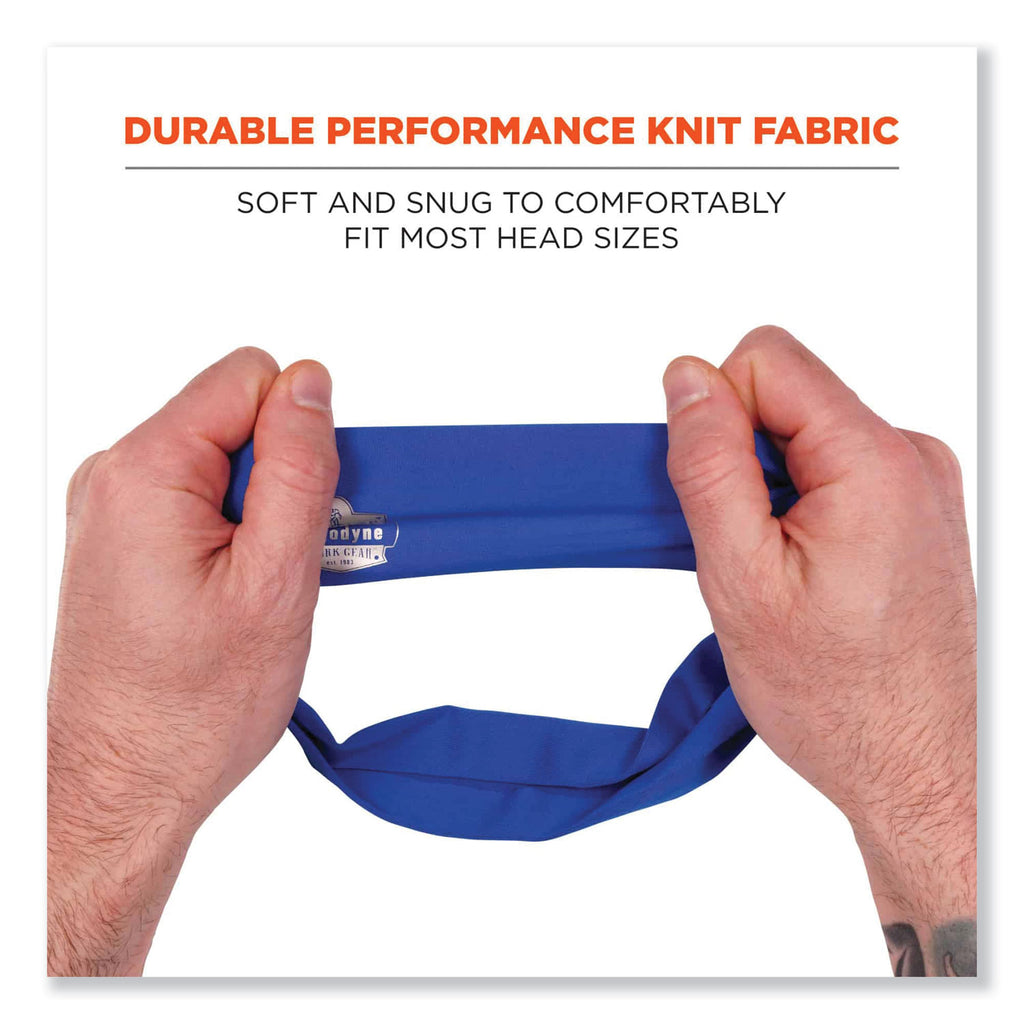 Chill-Its 6634 Performance Knit Cooling Headband, Polyester/Spandex, One Size Fits Most, Blue, Ships in 1-3 Business Days