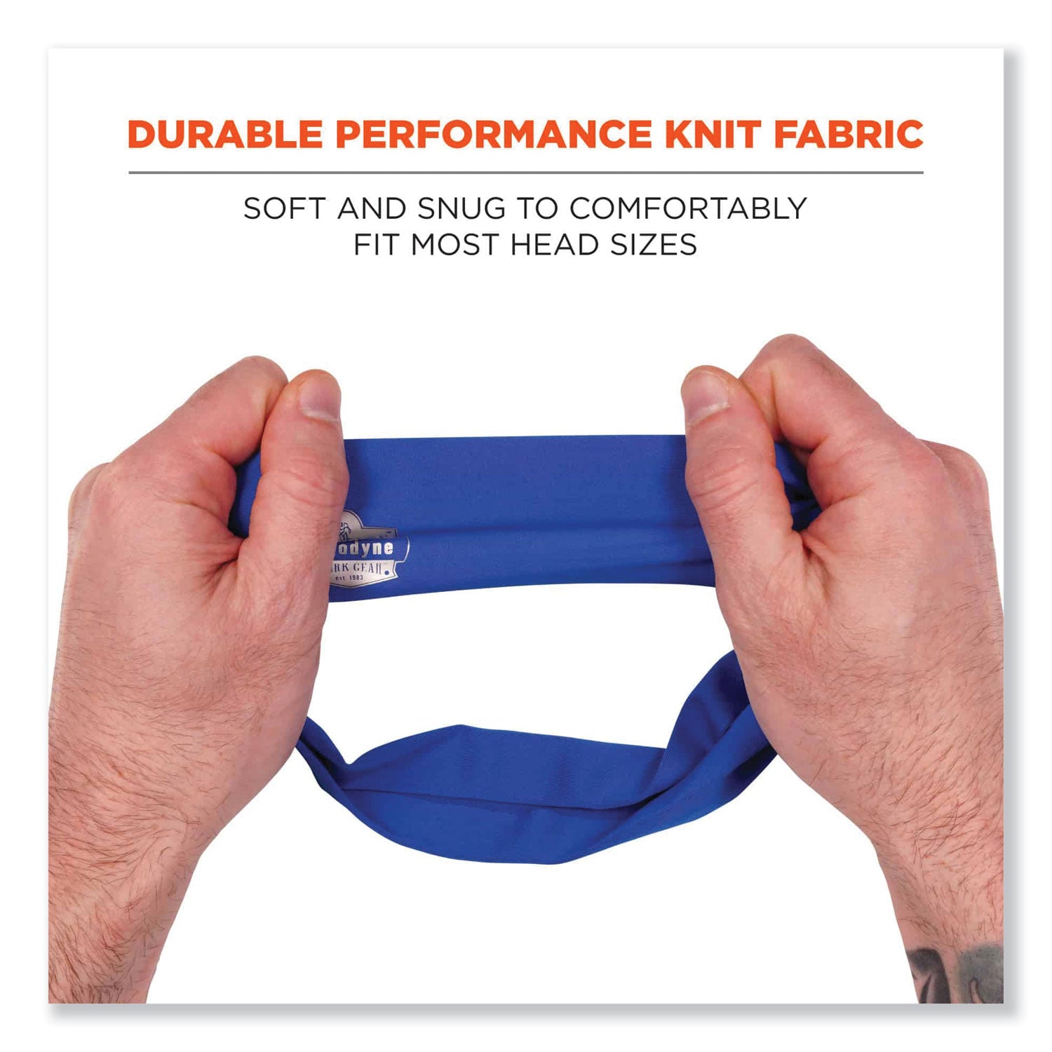Chill-Its 6634 Performance Knit Cooling Headband, Polyester/Spandex, One Size Fits Most, Blue, Ships in 1-3 Business Days