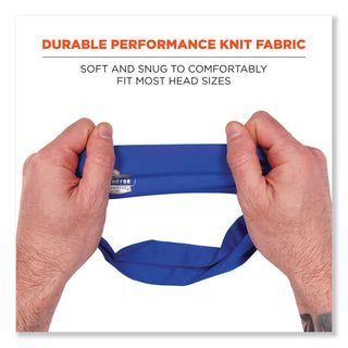 Chill-Its 6634 Performance Knit Cooling Headband, Polyester/Spandex, One Size Fits Most, Blue, Ships in 1-3 Business Days