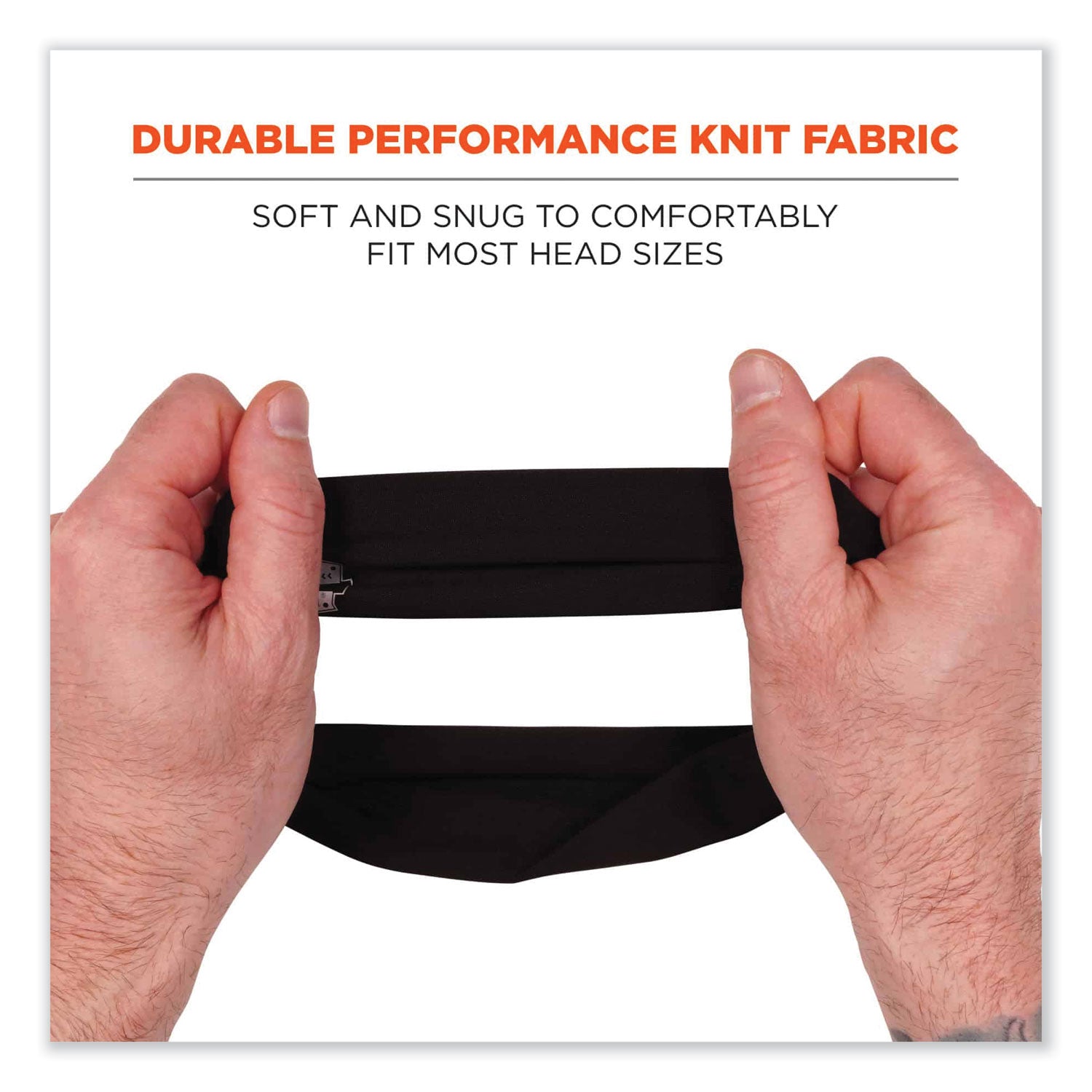 Chill-Its 6634 Performance Knit Cooling Headband, Polyester/Spandex, One Size Fits Most, Black, Ships in 1-3 Business Days