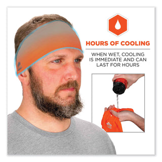 Chill-Its 6634 Performance Knit Cooling Headband, Polyester/Spandex, One Size Fits Most, Orange, Ships in 1-3 Business Days