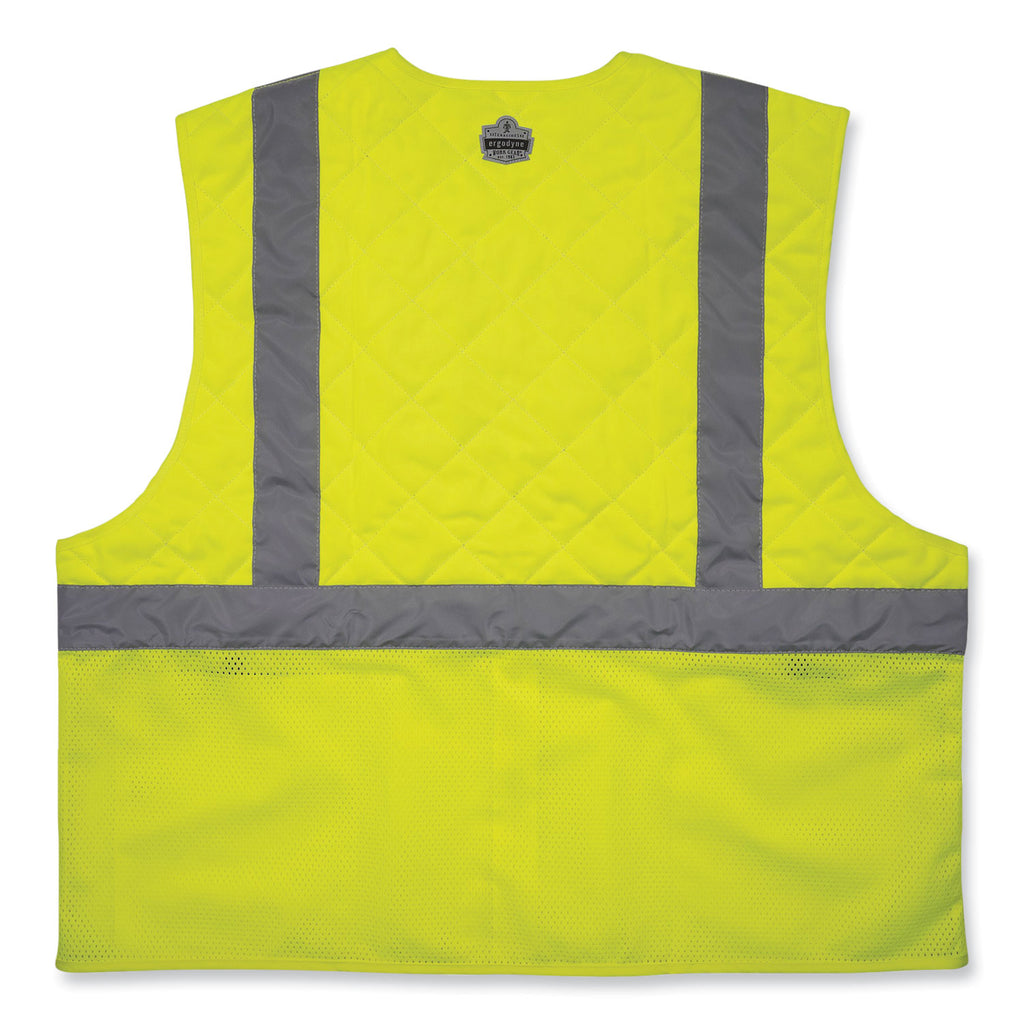 Chill-Its 6668 Class 2 Hi-Vis Safety Cooling Vest, Polymer, Small, Lime, Ships in 1-3 Business Days