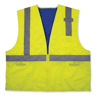 Chill-Its 6668 Class 2 Hi-Vis Safety Cooling Vest. Polymer, Large, Lime, Ships in 1-3 Business Days