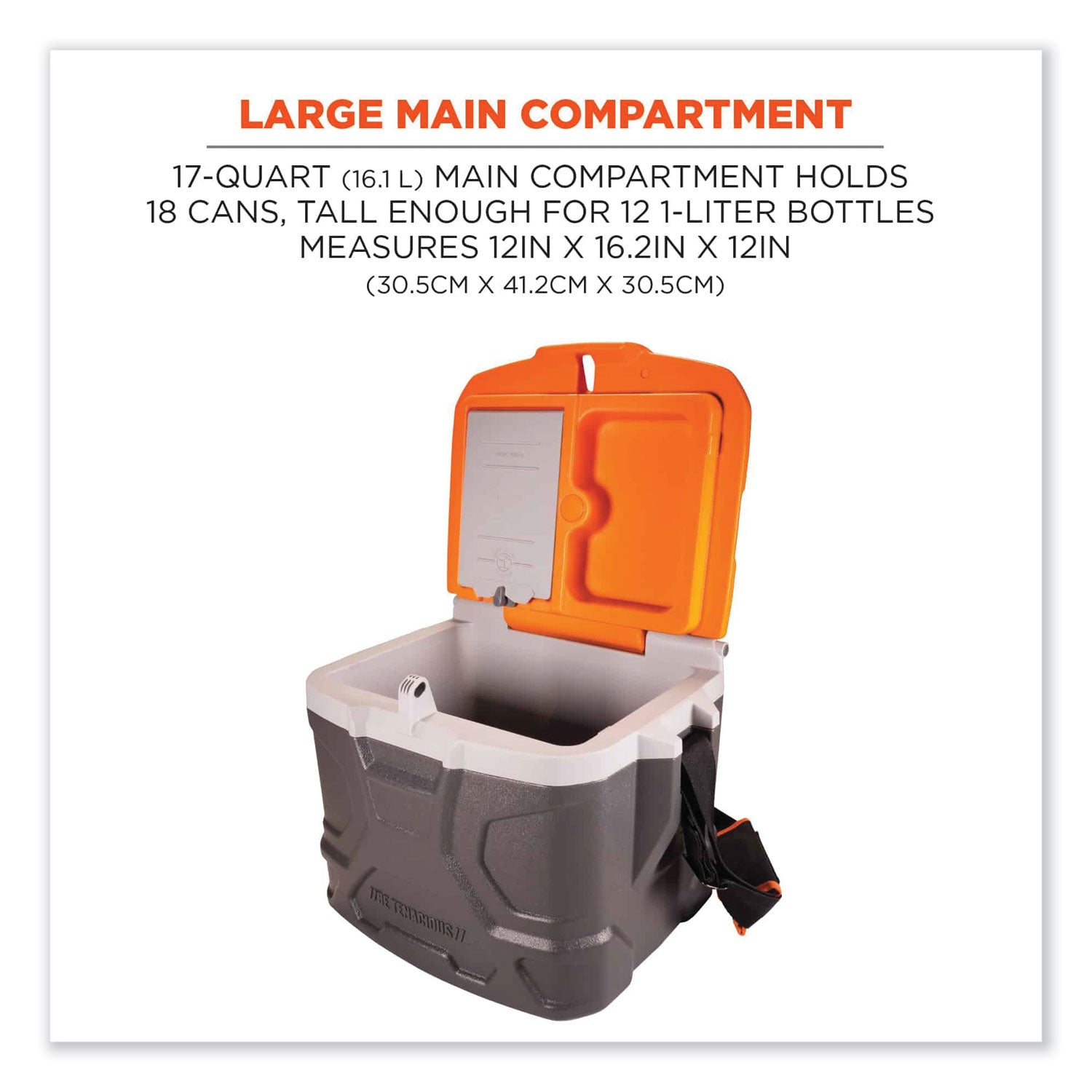 Chill-Its 5170 17-Quart Industrial Hard Sided Cooler, Orange/Gray, Ships in 1-3 Business Days