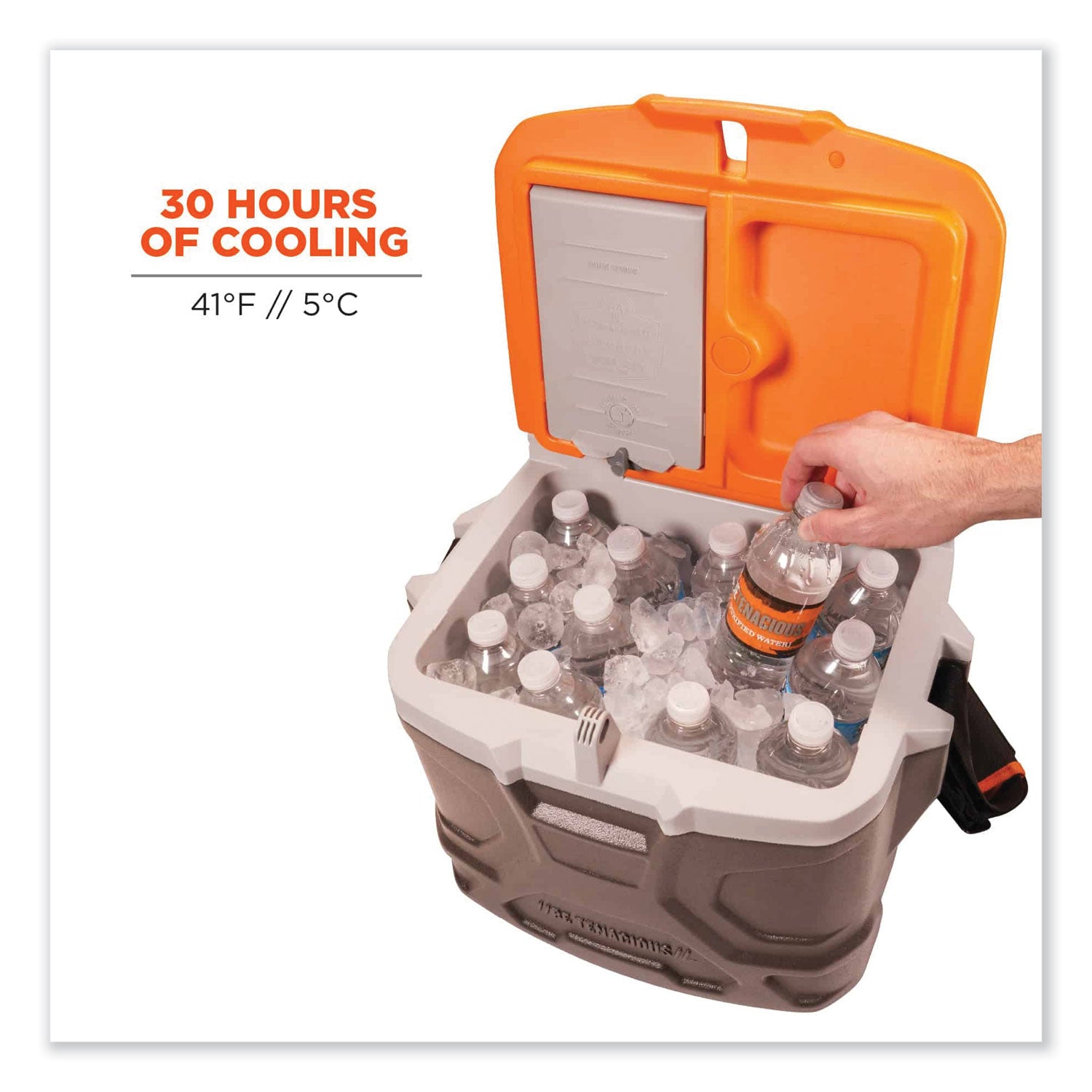 Chill-Its 5170 17-Quart Industrial Hard Sided Cooler, Orange/Gray, 30/Pallet, Ships in 1-3 Business Days