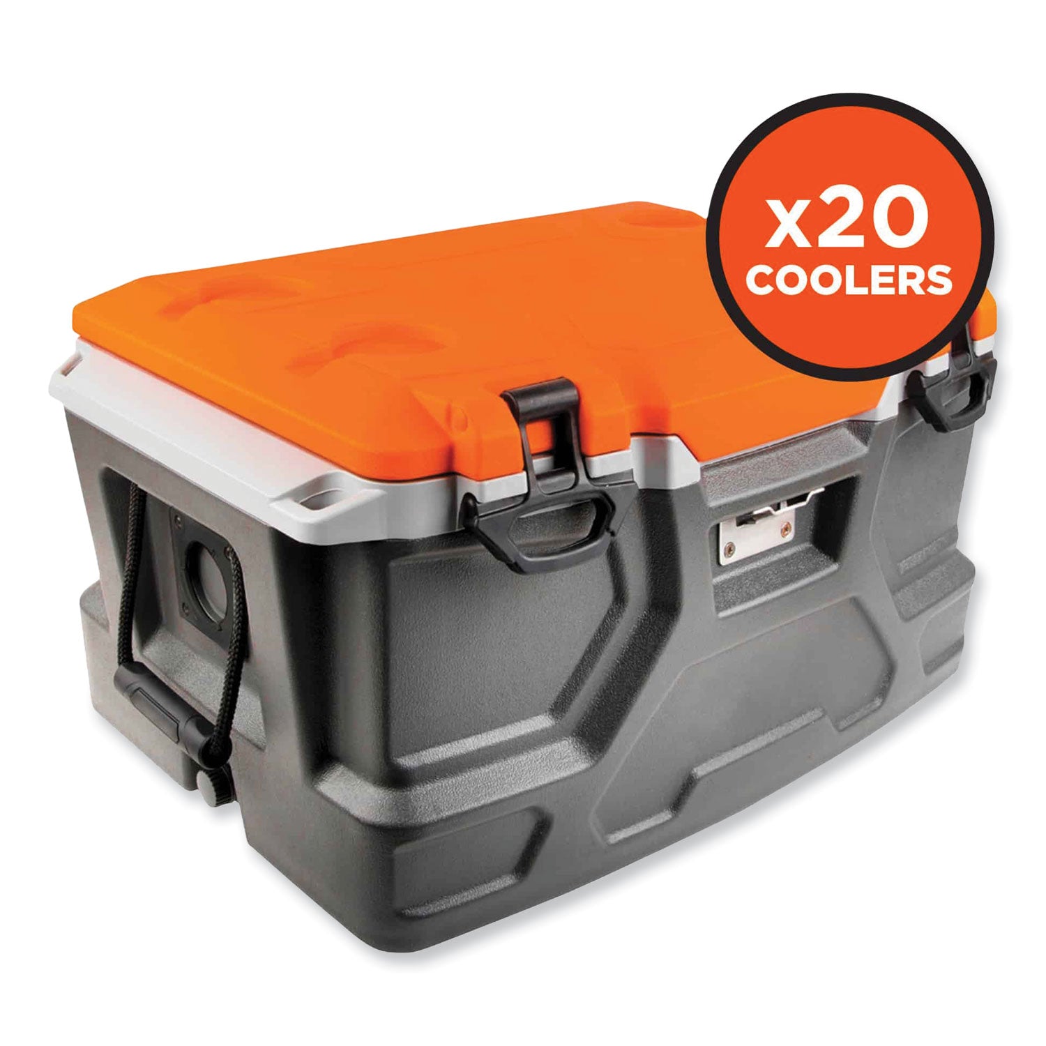 Chill-Its 5171 48-Quart Industrial Hard Sided Cooler, Orange/Gray, 20/Pallet, Ships in 1-3 Business Days