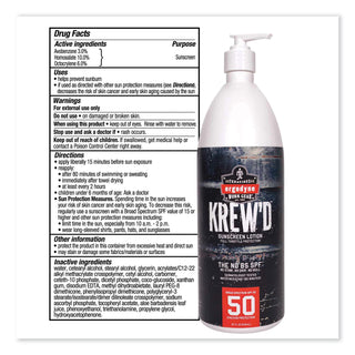 Krewd 6355 SPF 50 Sunscreen Lotion, 32 oz Pump Bottle, Ships in 1-3 Business Days