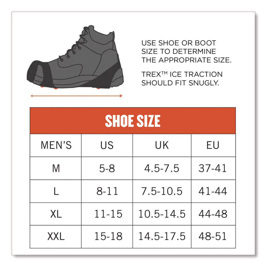 Trex 6300 One Piece Slip-on Ice Cleats, 2X-Large, Black, Pair, Ships in 1-3 Business Days