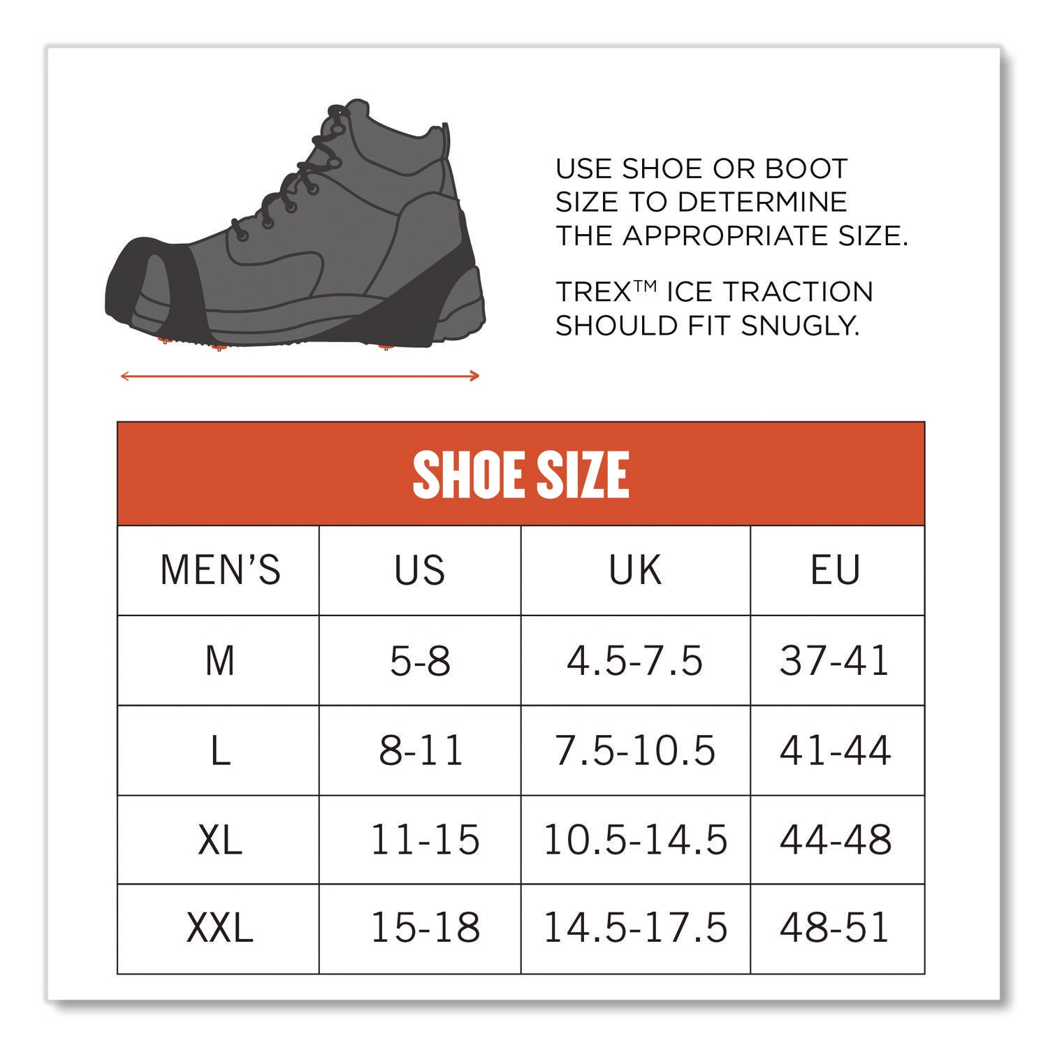 Trex 6300 One Piece Slip-on Ice Cleats, 2X-Large, Black, Pair, Ships in 1-3 Business Days