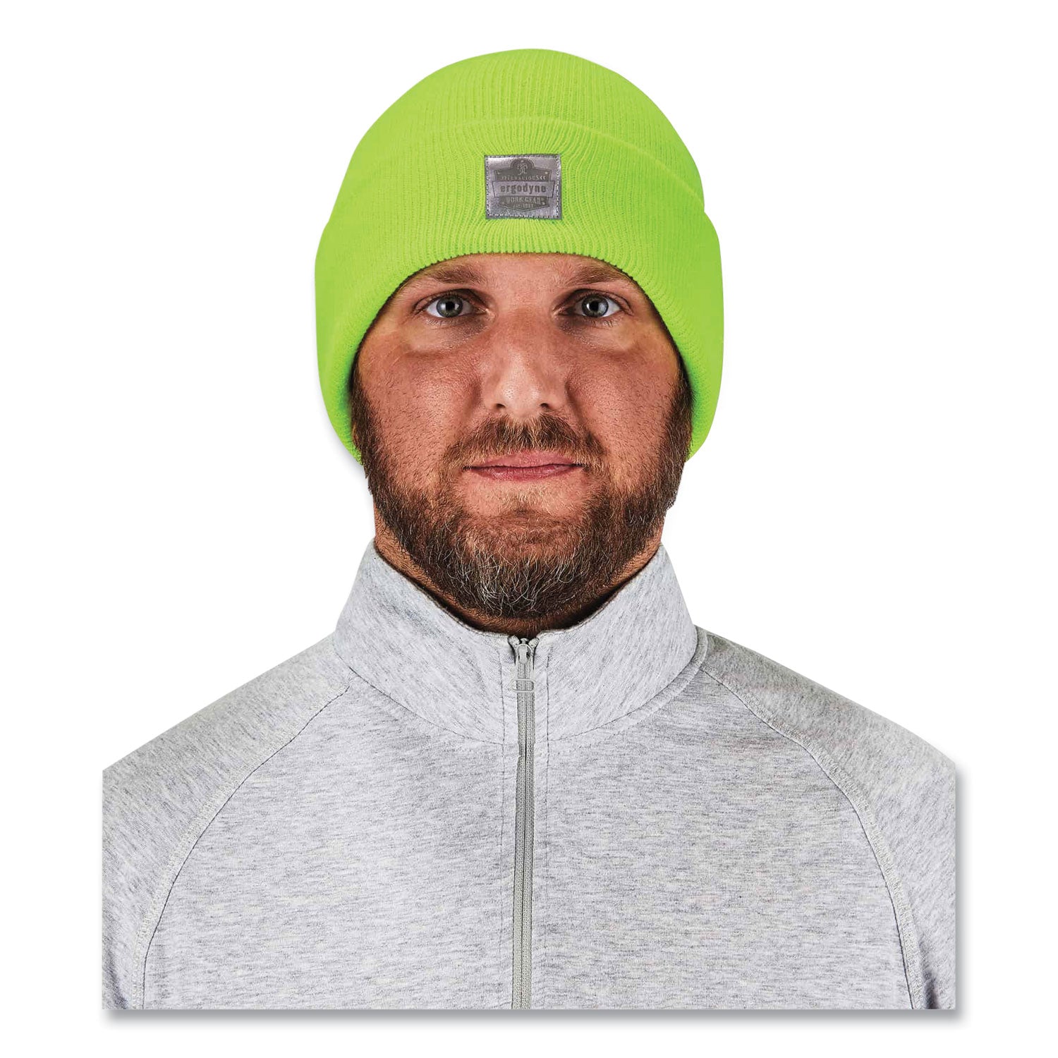 N-Ferno 6806 Cuffed Rib Knit Winter Hat, One Size Fits Most, Lime, Ships in 1-3 Business Days