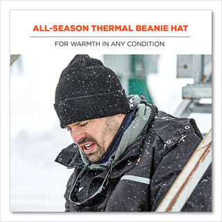 N-Ferno 6806 Cuffed Rib Knit Winter Hat, One Size Fits Most, Orange, Ships in 1-3 Business Days