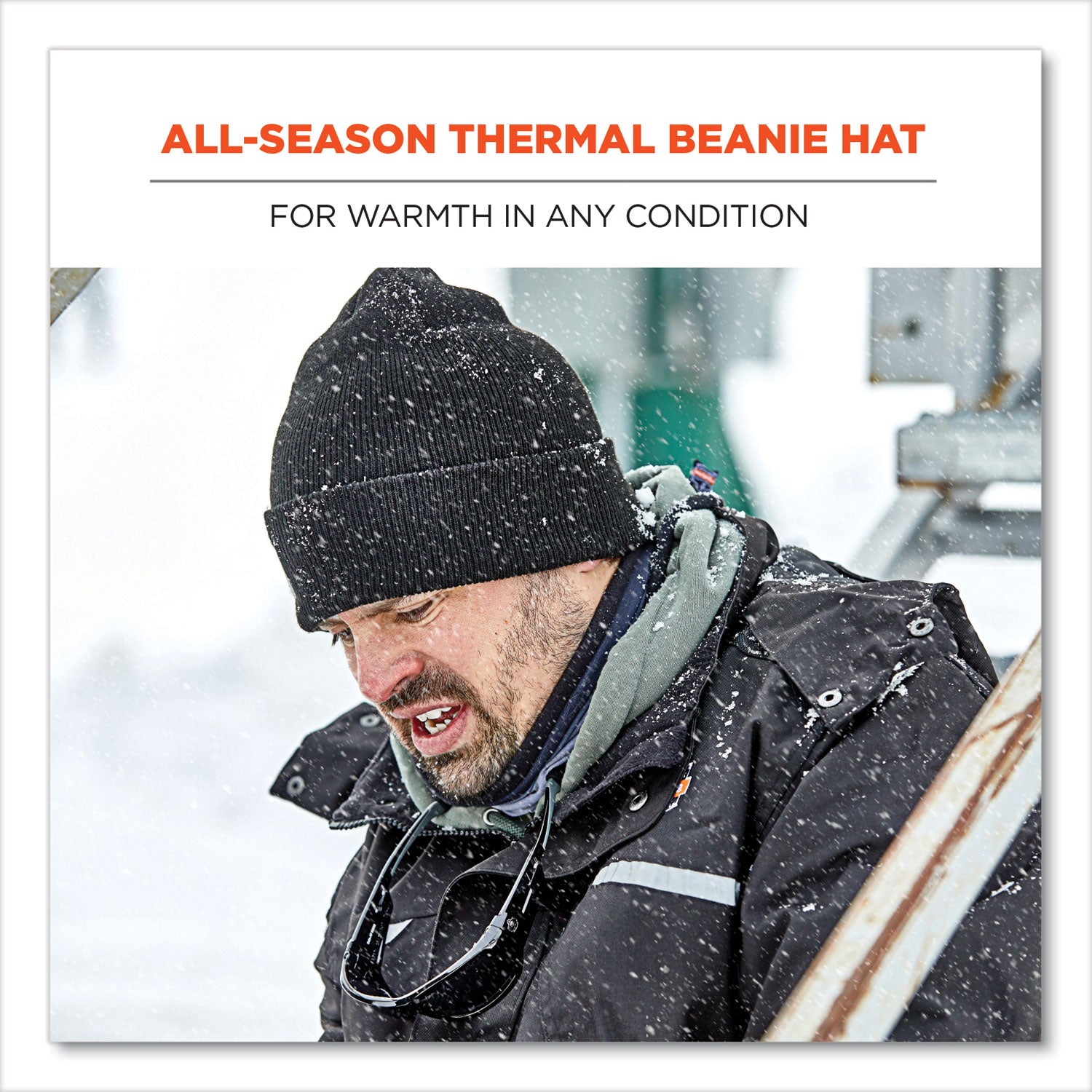 N-Ferno 6806 Cuffed Rib Knit Winter Hat, One Size Fits Most, Orange, Ships in 1-3 Business Days
