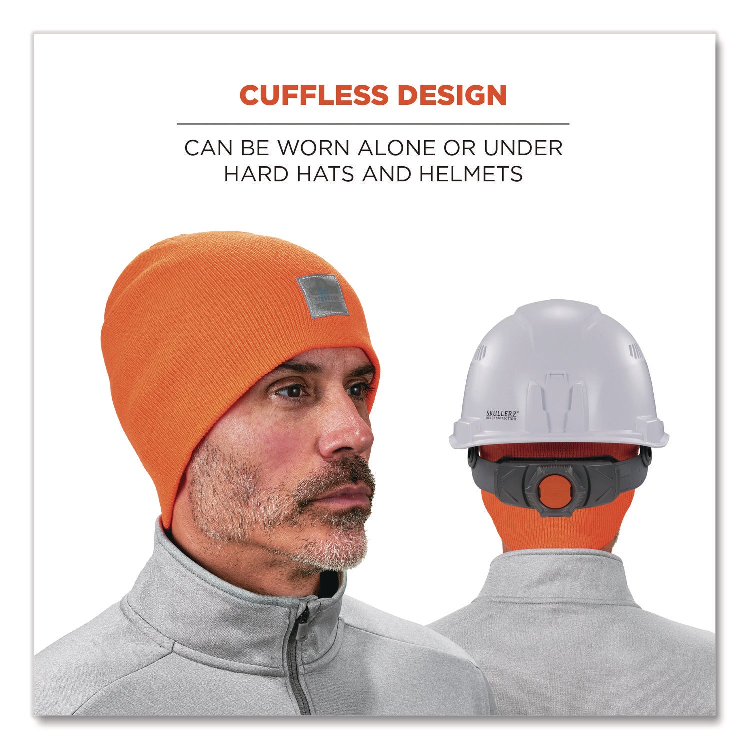 N-Ferno 6812 Rib Knit Beanie, One Size Fits Most, Orange, Ships in 1-3 Business Days