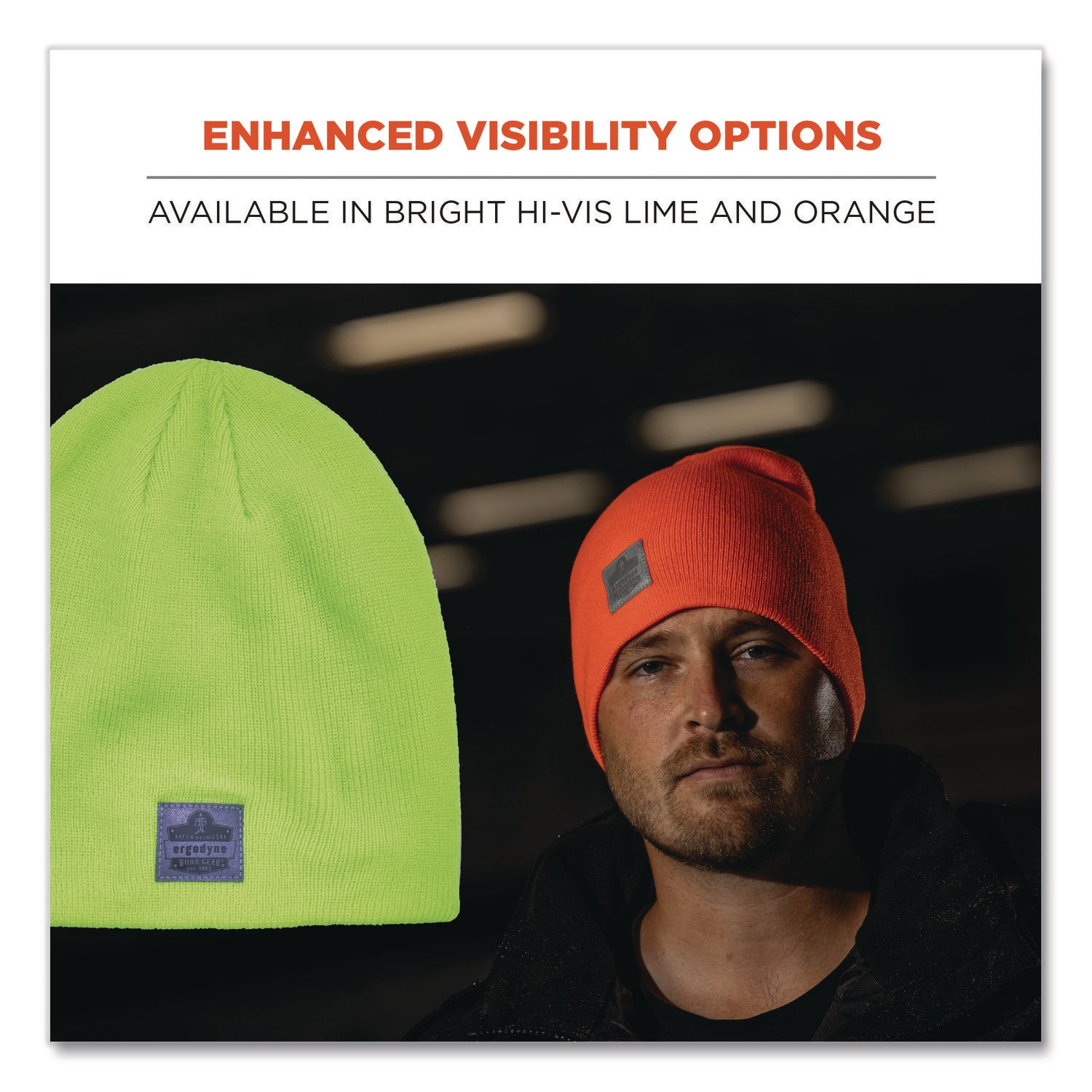 N-Ferno 6812 Rib Knit Beanie, One Size Fits Most, Orange, Ships in 1-3 Business Days