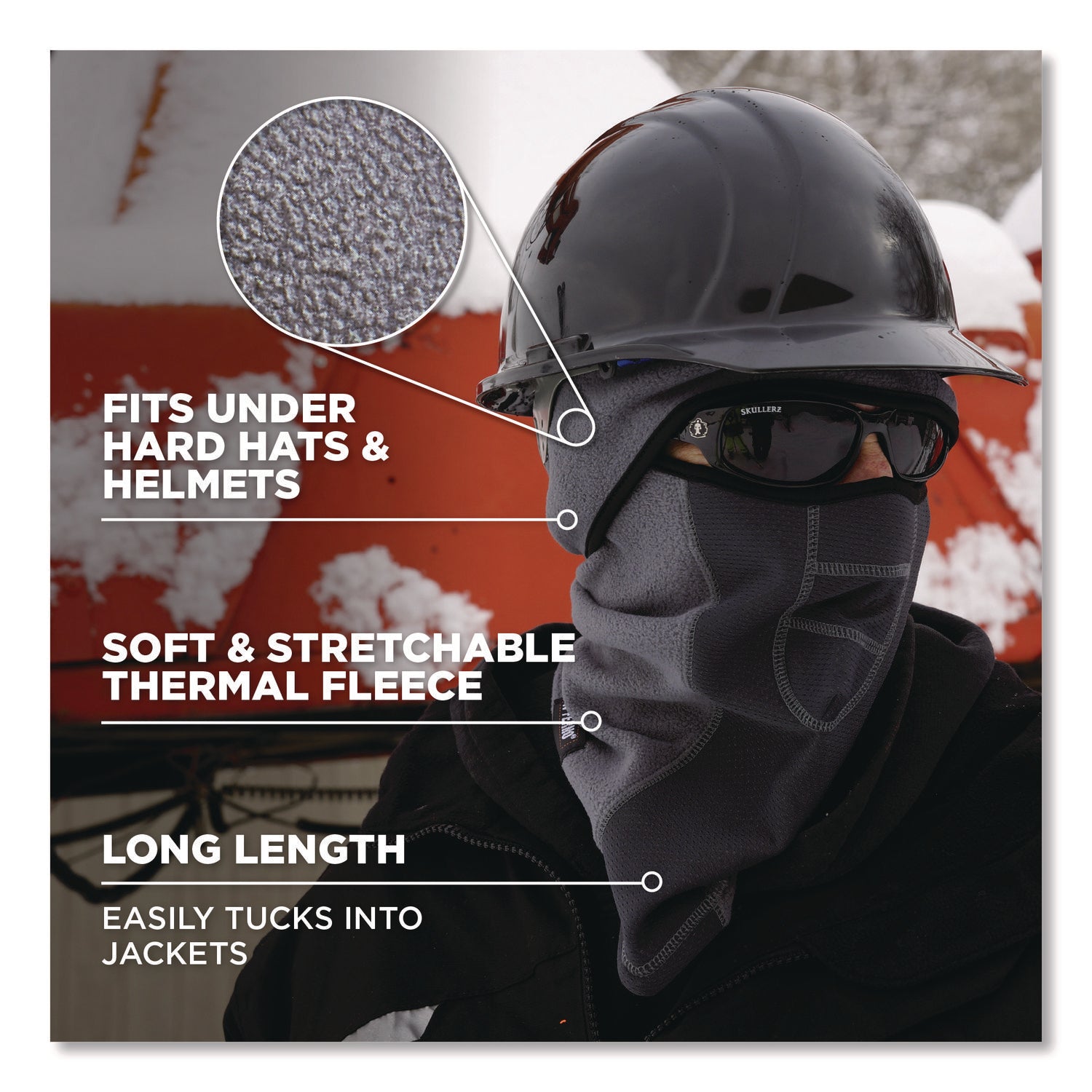 N-Ferno 6823 Hinged Balaclava Face Mask, Fleece, One Size Fits Most, Black, Ships in 1-3 Business Days