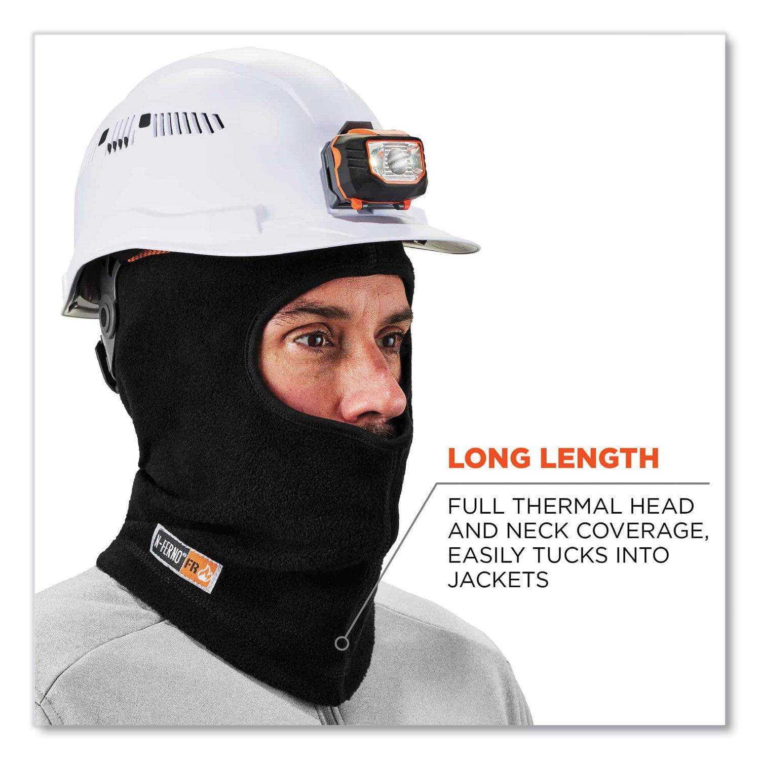 N-Ferno 6828 Modacrylic Blend FR Fleece Balaclava Face Mask, One Size Fits Most, Black, Ships in 1-3 Business Days