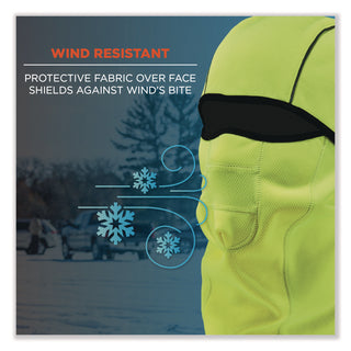 N-Ferno 6823 Hinged Balaclava Face Mask, Fleece, One Size Fits Most, Lime, Ships in 1-3 Business Days