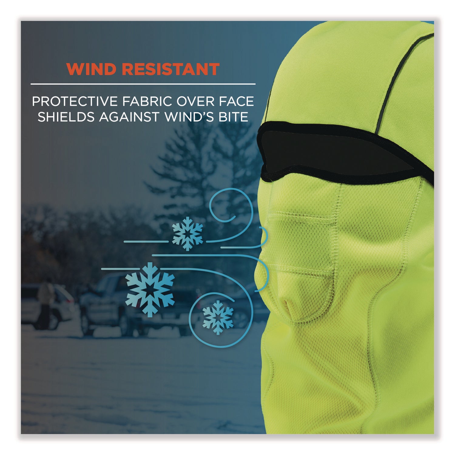 N-Ferno 6823 Hinged Balaclava Face Mask, Fleece, One Size Fits Most, Lime, Ships in 1-3 Business Days