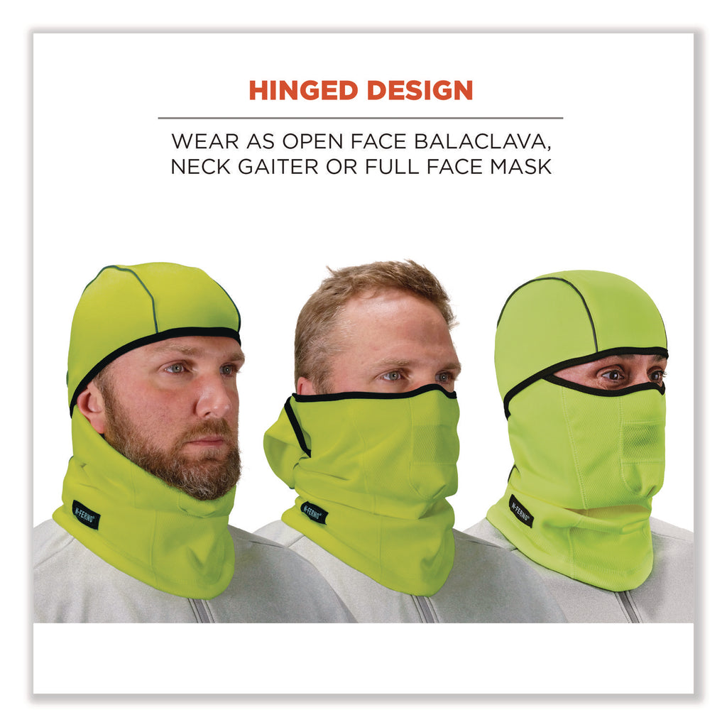 N-Ferno 6823 Hinged Balaclava Face Mask, Fleece, One Size Fits Most, Lime, Ships in 1-3 Business Days