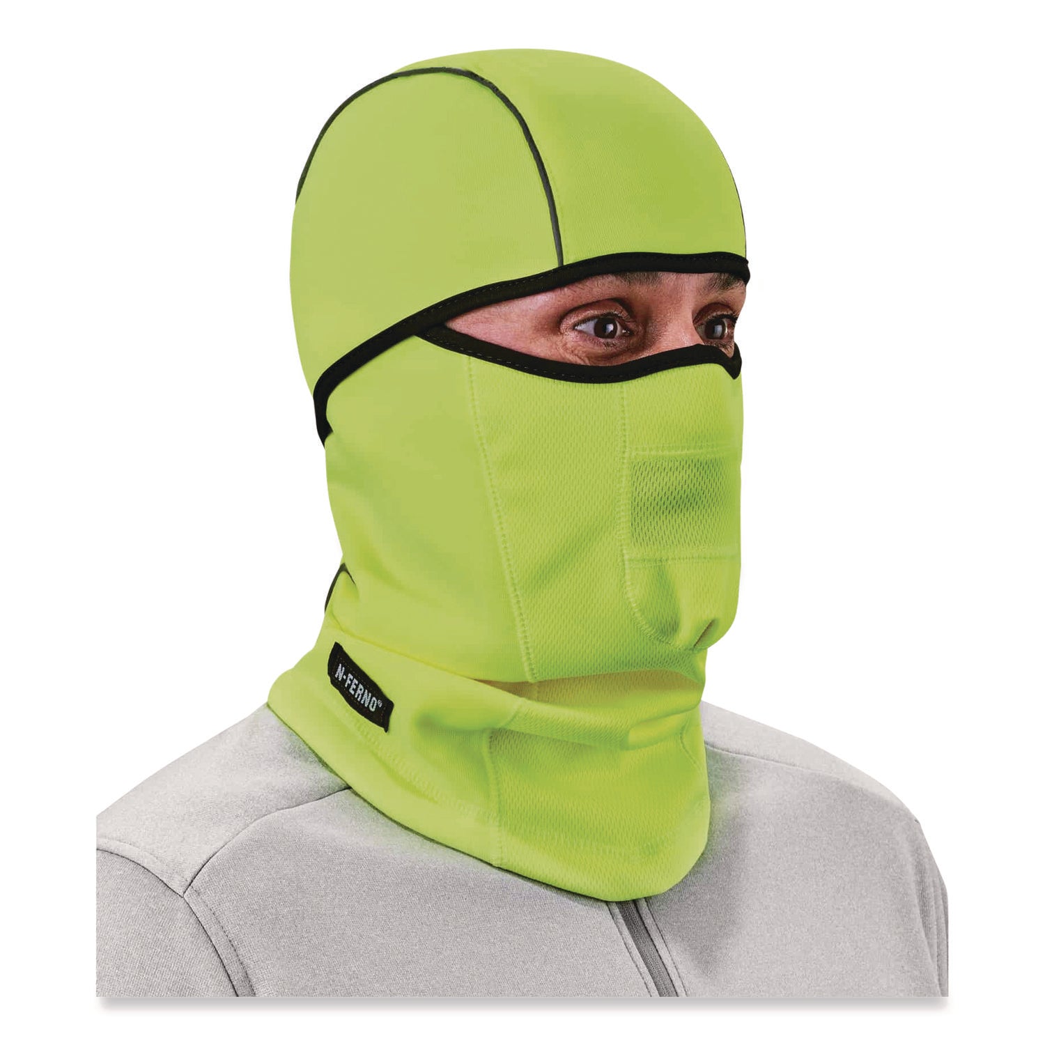 N-Ferno 6823 Hinged Balaclava Face Mask, Fleece, One Size Fits Most, Lime, Ships in 1-3 Business Days