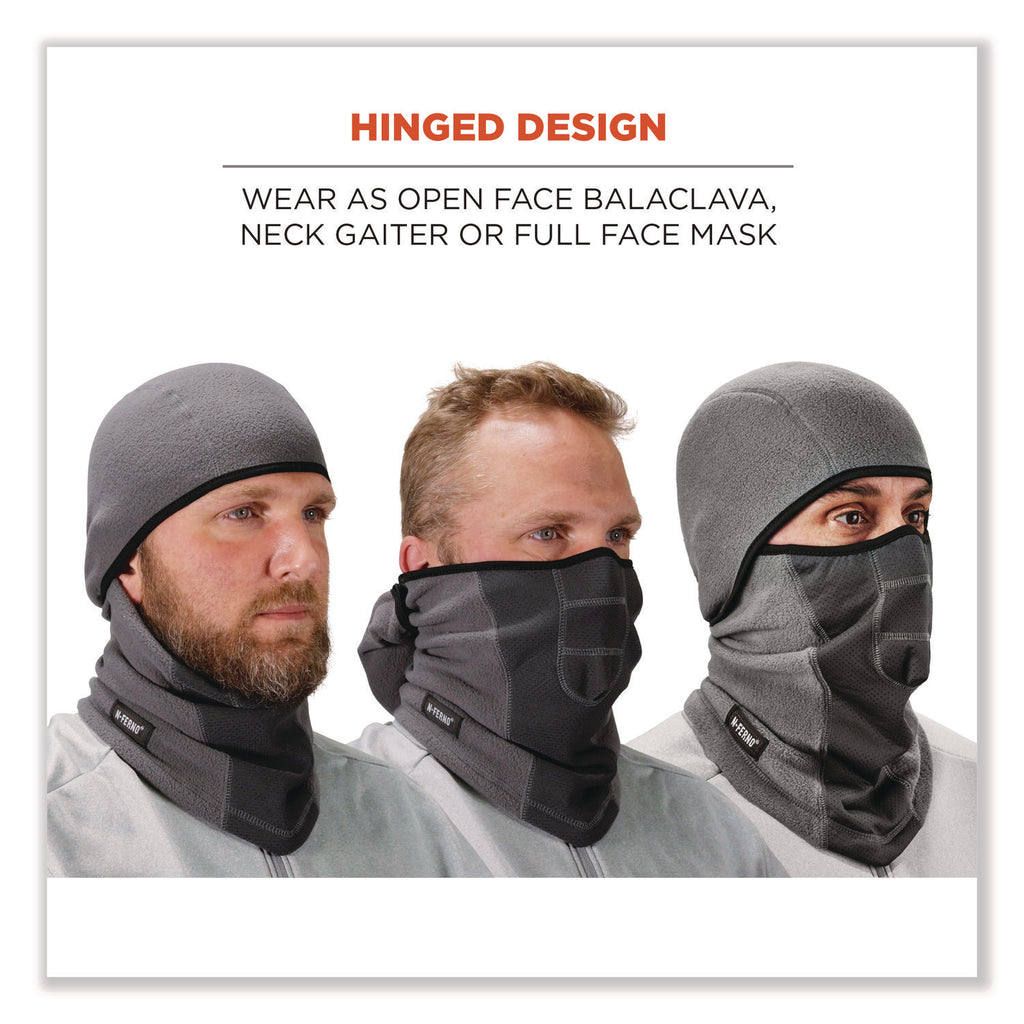 N-Ferno 6823 Hinged Balaclava Face Mask, Fleece, One Size Fits Most, Gray, Ships in 1-3 Business Days