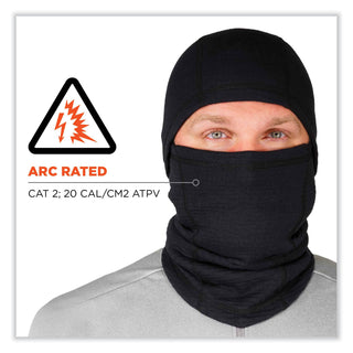 N-Ferno 6847 FR Dual Compliant Balaclava Face Mask, Polartec FR Power Grid Fleece, One Size, Black,Ships in 1-3 Business Days