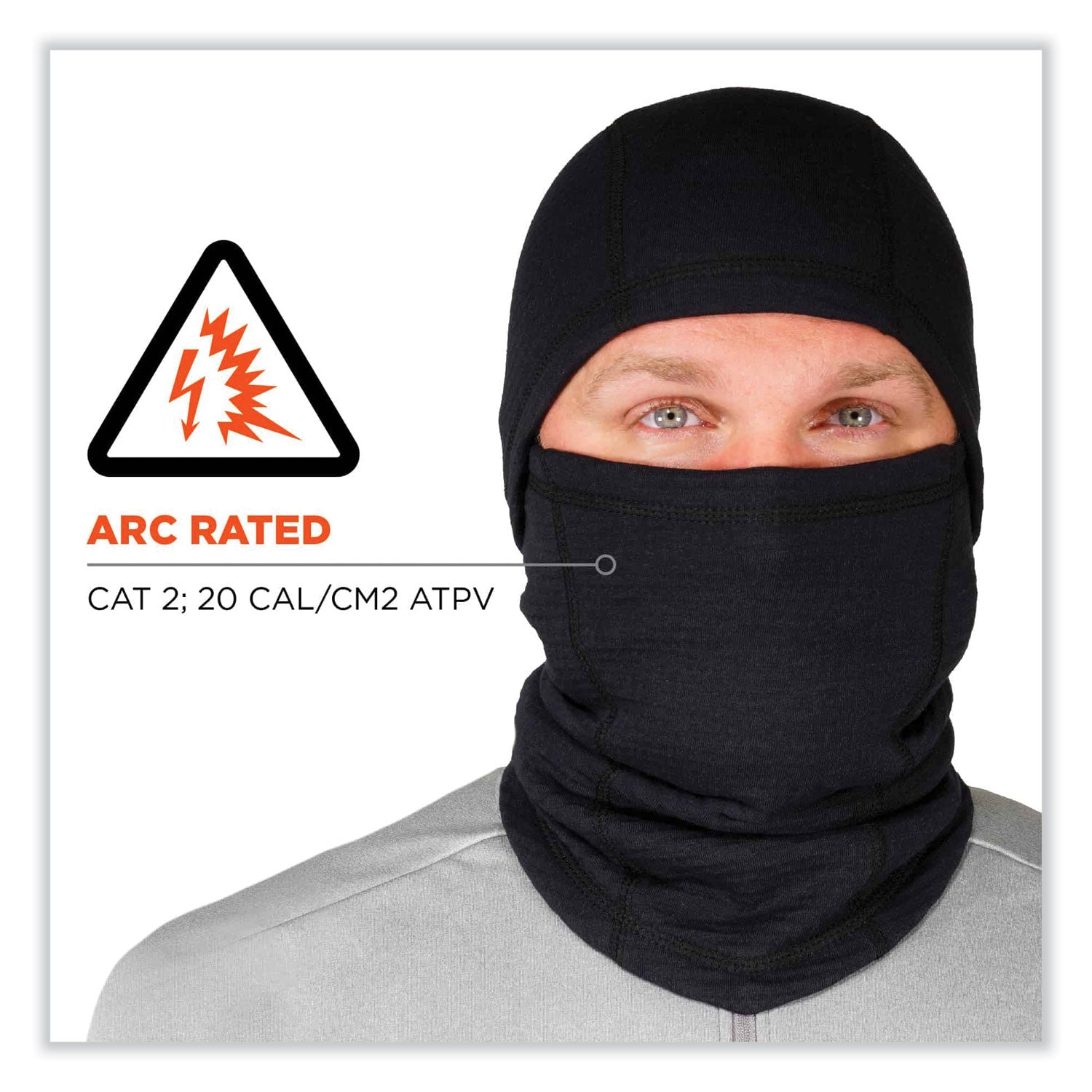 N-Ferno 6847 FR Dual Compliant Balaclava Face Mask, Polartec FR Power Grid Fleece, One Size, Black,Ships in 1-3 Business Days