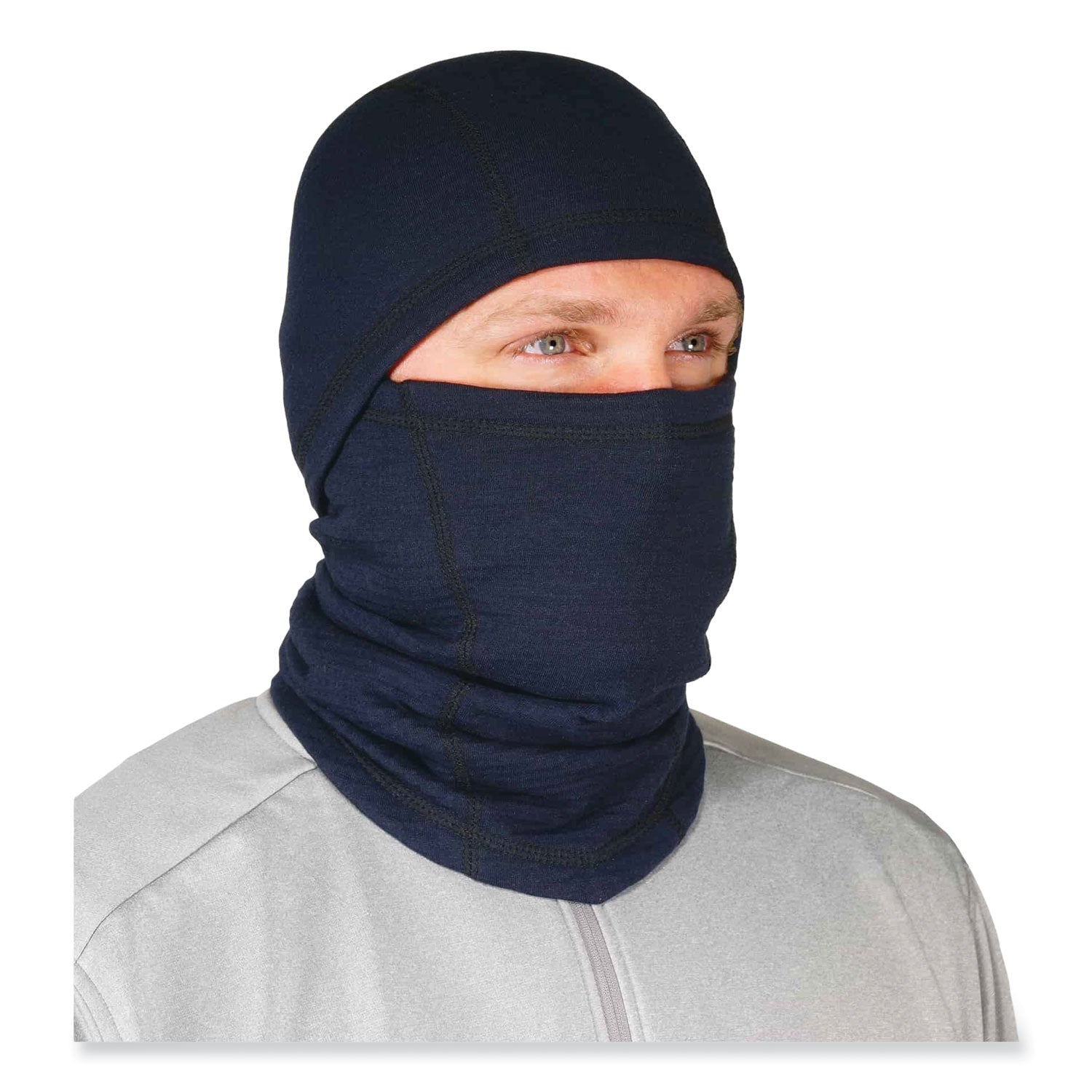 N-Ferno 6847 FR Dual Compliant Balaclava Face Mask, Polartec FR Power Grid Fleece, One Size, Navy, Ships in 1-3 Business Days