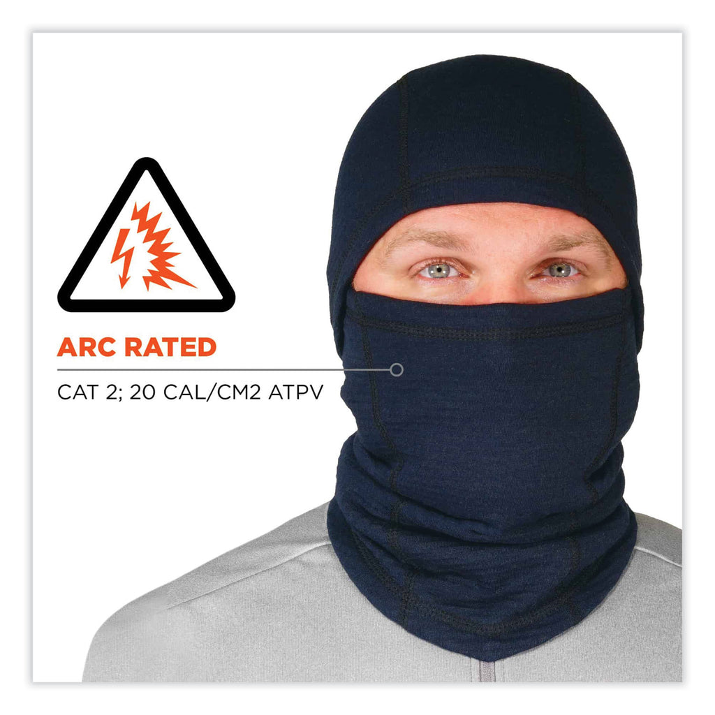 N-Ferno 6847 FR Dual Compliant Balaclava Face Mask, Polartec FR Power Grid Fleece, One Size, Navy, Ships in 1-3 Business Days