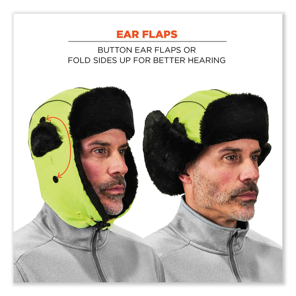 N-Ferno 6802 Classic Trapper Hat, Large/X-Large, Lime, Ships in 1-3 Business Days