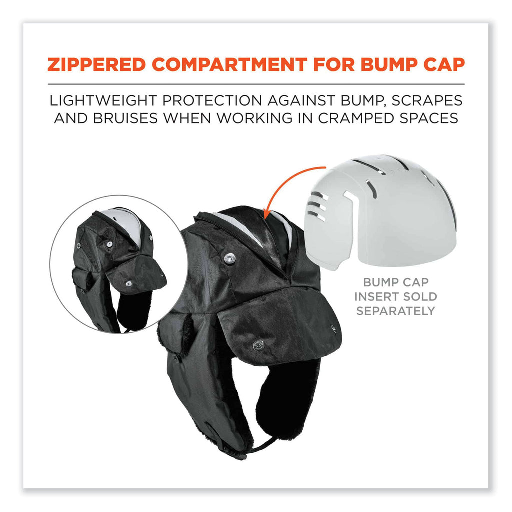 N-Ferno 6802Z Zippered Trapper Hat, Small/Medium, Black, Ships in 1-3 Business Days