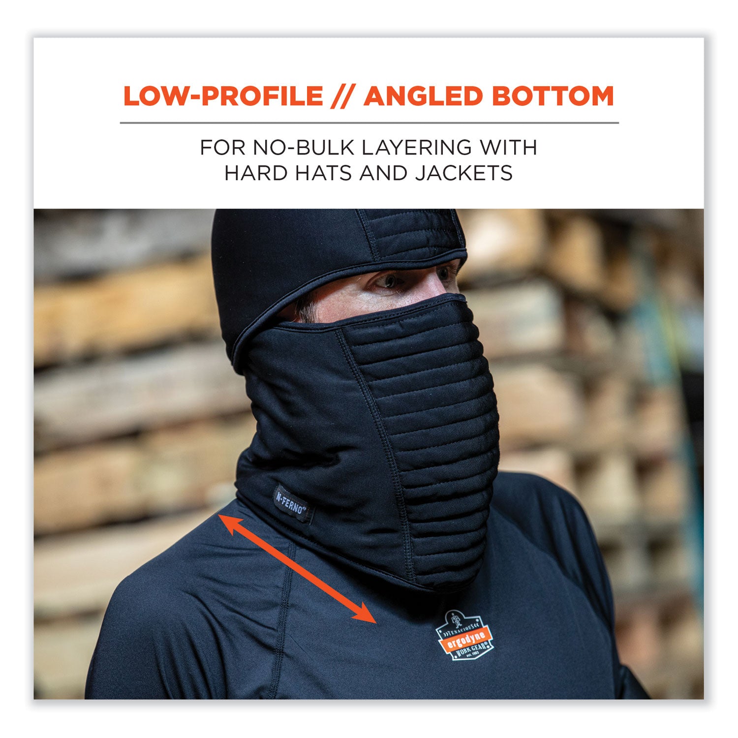 N-Ferno 6955 Insulated 3-Layer Balaclava Face Mask, Polartec FR Pwr Grid Fleece/Poly-Spandex,Black,Ships in 1-3 Business Days