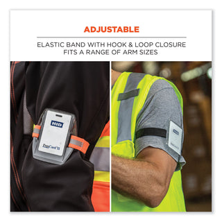 Squids 3386 Arm Band ID Badge Holder, Horizontal, 4 x 2.5, Black/Clear, , Ships in 1-3 Business Days