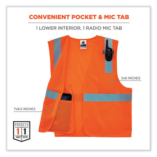 GloWear 8210HL Class 2 Economy Mesh Hook and Loop Vest, Polyester, 4X-Large/5X-Large, Orange, Ships in 1-3 Business Days