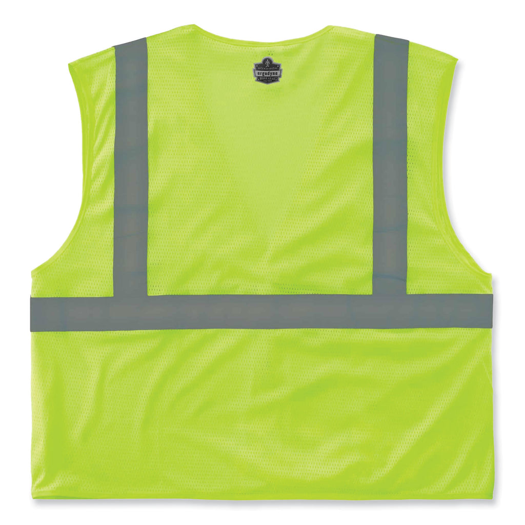 GloWear 8210HL Class 2 Economy Mesh Hook and Loop Vest, Polyester, X-Small, Lime, Ships in 1-3 Business Days