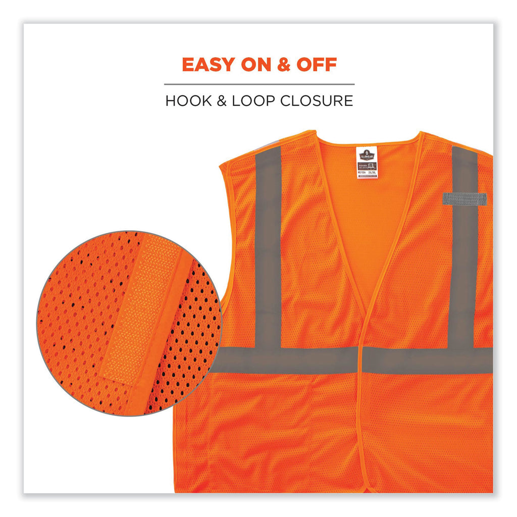GloWear 8215BA Class 2 Economy Breakaway Mesh Vest, Polyester, X-Small, Orange, Ships in 1-3 Business Days