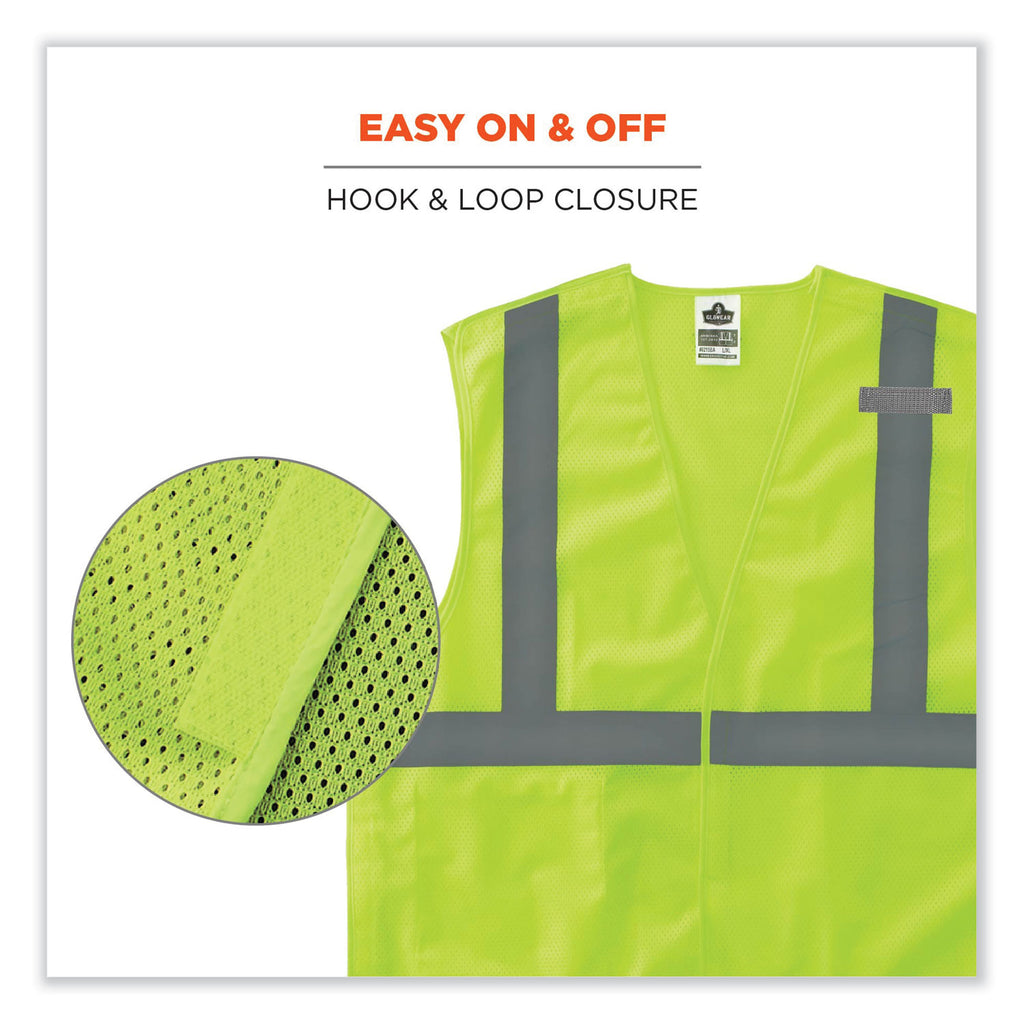 GloWear 8215BA Class 2 Economy Breakaway Mesh Vest, Polyester, X-Small, Lime, Ships in 1-3 Business Days