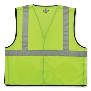 GloWear 8216BA Class 2 Breakaway Mesh ID Holder Vest, Polyester, Small/Medium, Lime, Ships in 1-3 Business Days