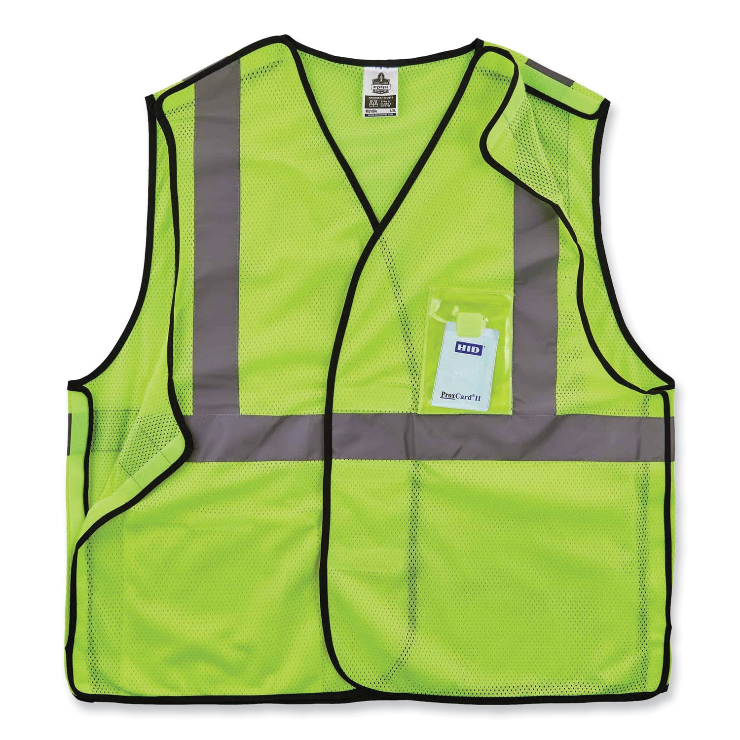 GloWear 8216BA Class 2 Breakaway Mesh ID Holder Vest, Polyester, Small/Medium, Lime, Ships in 1-3 Business Days