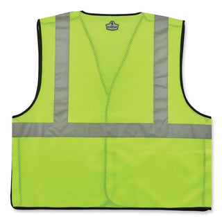 GloWear 8216BA Class 2 Breakaway Mesh ID Holder Vest, Polyester, Large/X-Large, Lime, Ships in 1-3 Business Days