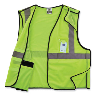 GloWear 8216BA Class 2 Breakaway Mesh ID Holder Vest, Polyester, Large/X-Large, Lime, Ships in 1-3 Business Days