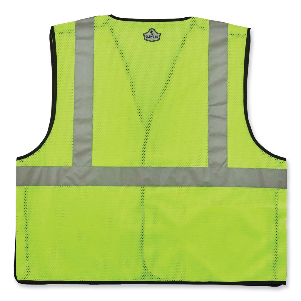 GloWear 8216BA Class 2 Breakaway Mesh ID Holder Vest, Polyester, 2X-Large/3X-Large, Lime, Ships in 1-3 Business Days