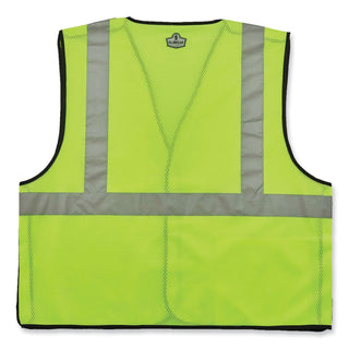 GloWear 8216BA Class 2 Breakaway Mesh ID Holder Vest, Polyester, 4X-Large/5X-Large, Lime, Ships in 1-3 Business Days