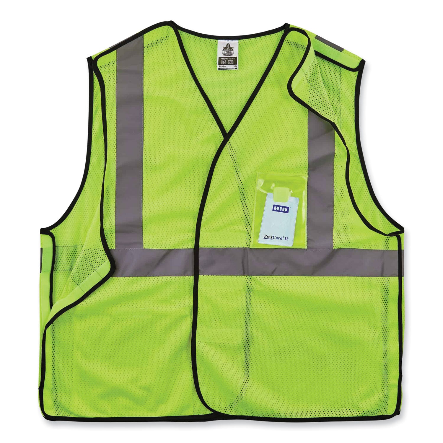 GloWear 8216BA Class 2 Breakaway Mesh ID Holder Vest, Polyester, 4X-Large/5X-Large, Lime, Ships in 1-3 Business Days