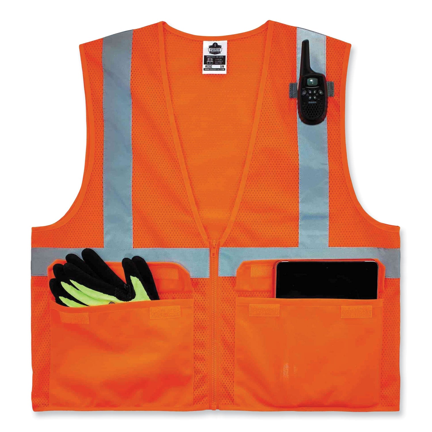 glowear-8220z-class-2-standard-mesh-zipper-vest-polyester-small-medium-orange-ships-in-1-3-business-days_ego21113 - 5