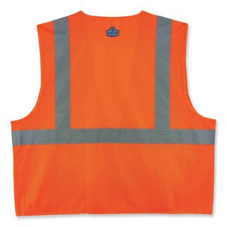 GloWear 8220Z Class 2 Standard Mesh Zipper Vest, Polyester, Large/X-Large, Orange, Ships in 1-3 Business Days