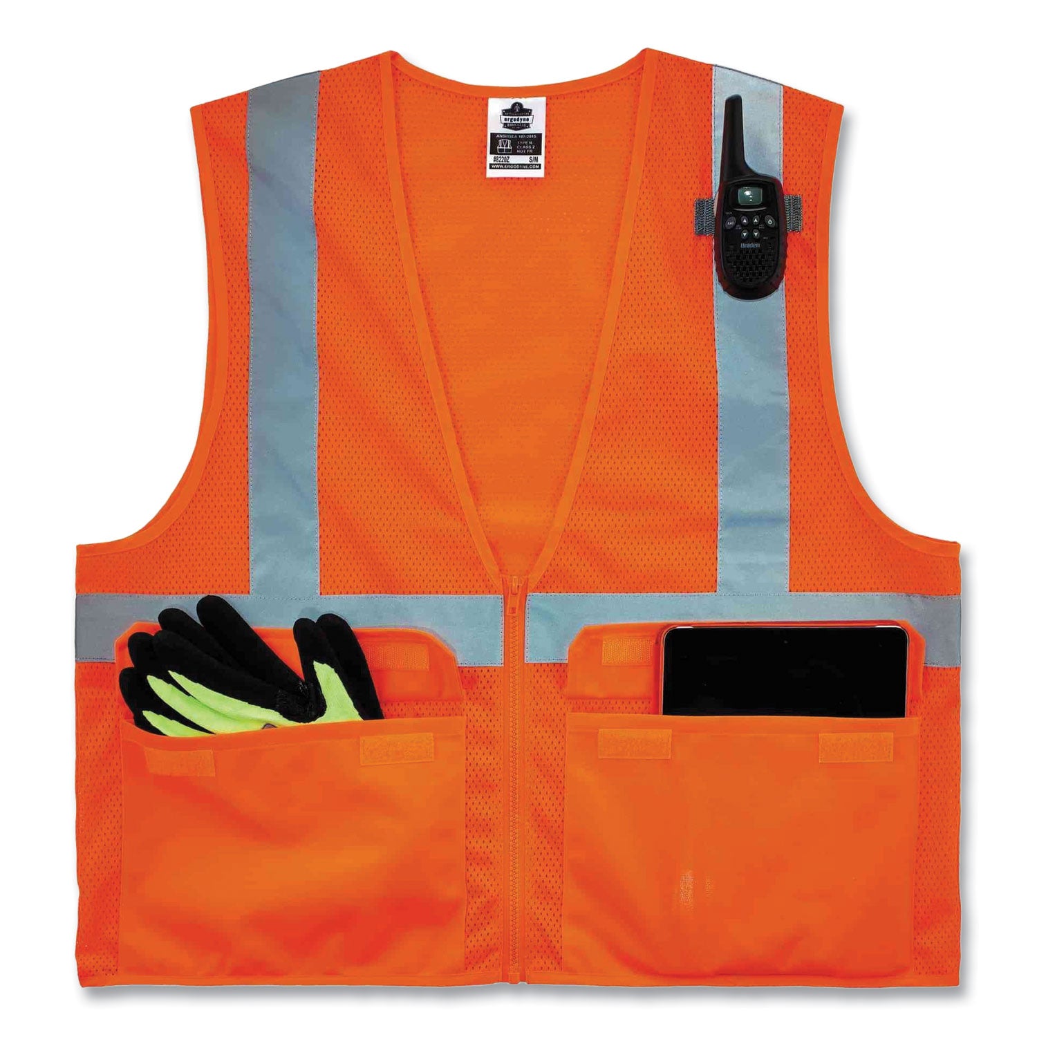 glowear-8220z-class-2-standard-mesh-zipper-vest-polyester-2x-large-3x-large-orange-ships-in-1-3-business-days_ego21117 - 5